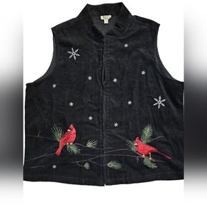 Baxter & Wells Cardinal Holiday Christmas Vest Womens XL